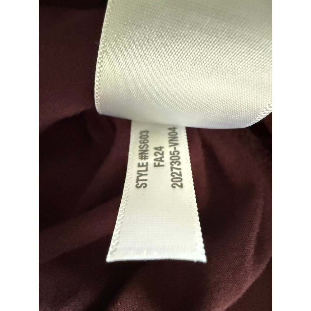 $58 Madewell Side-Cinch Long-Sleeve Polo Top - small - Burgundy - Picture 10 of 11